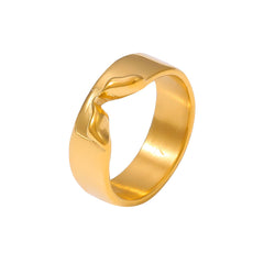 18K Gold-Plated Sculptural Indented Band Ring