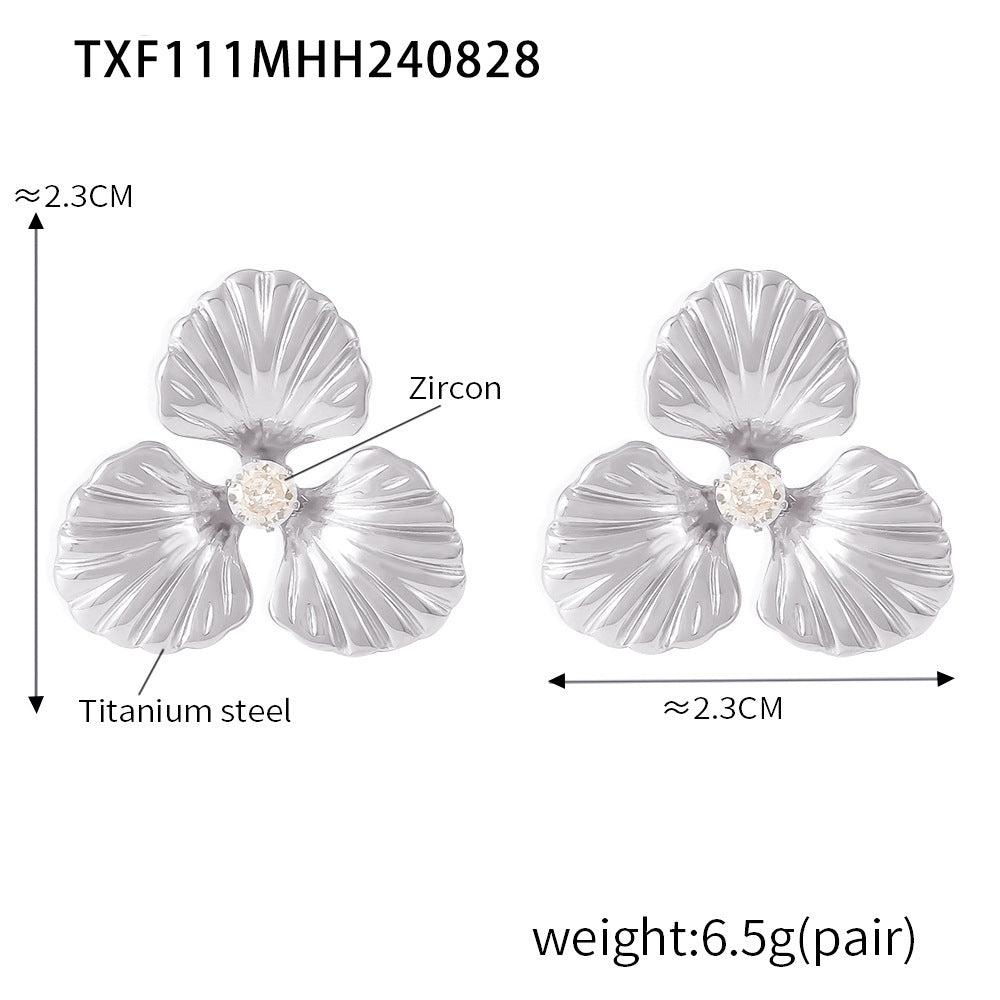 Floral Pearl-Look Earrings or Open Ring