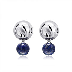 Camille Vintage-Inspired Lapis Stud Earrings