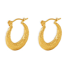Textured Rounded Hoop Earrings