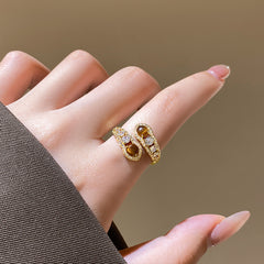 Daphne Pavé Snake Adjustable Ring