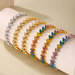 Cubic Zirconia Triangle-Accent Bracelet