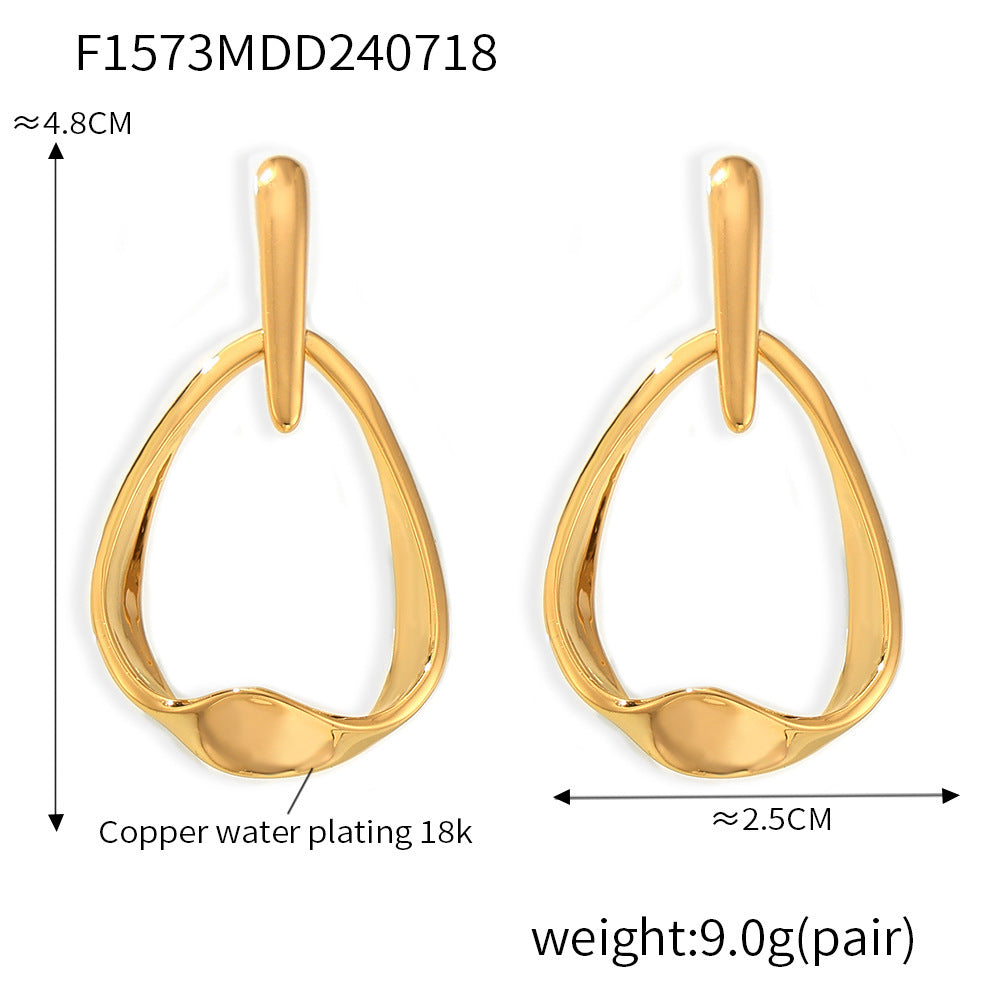 18K Gold-Plated Open Teardrop Earrings