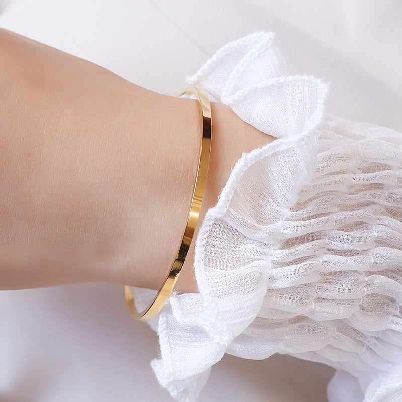 18K Gold-Plated Slim Bangle Bracelet