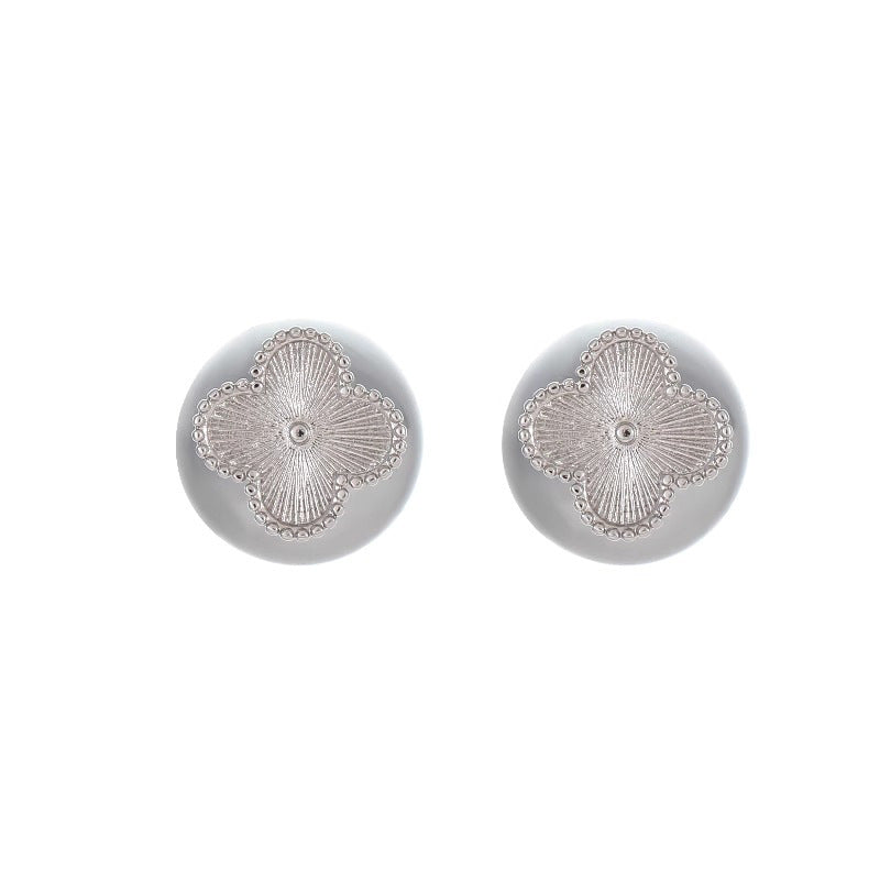 Daphne Vintage-Inspired Pearl Clover Stud Earrings