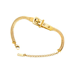 18K Gold-Plated Buckle Mesh Chain Bracelet