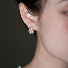 Nadine Vintage-Inspired Pearl Pavé Stud Earrings