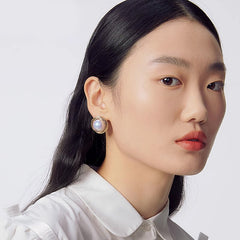 Nicolette Vintage-Inspired Pearl Huggie Earrings