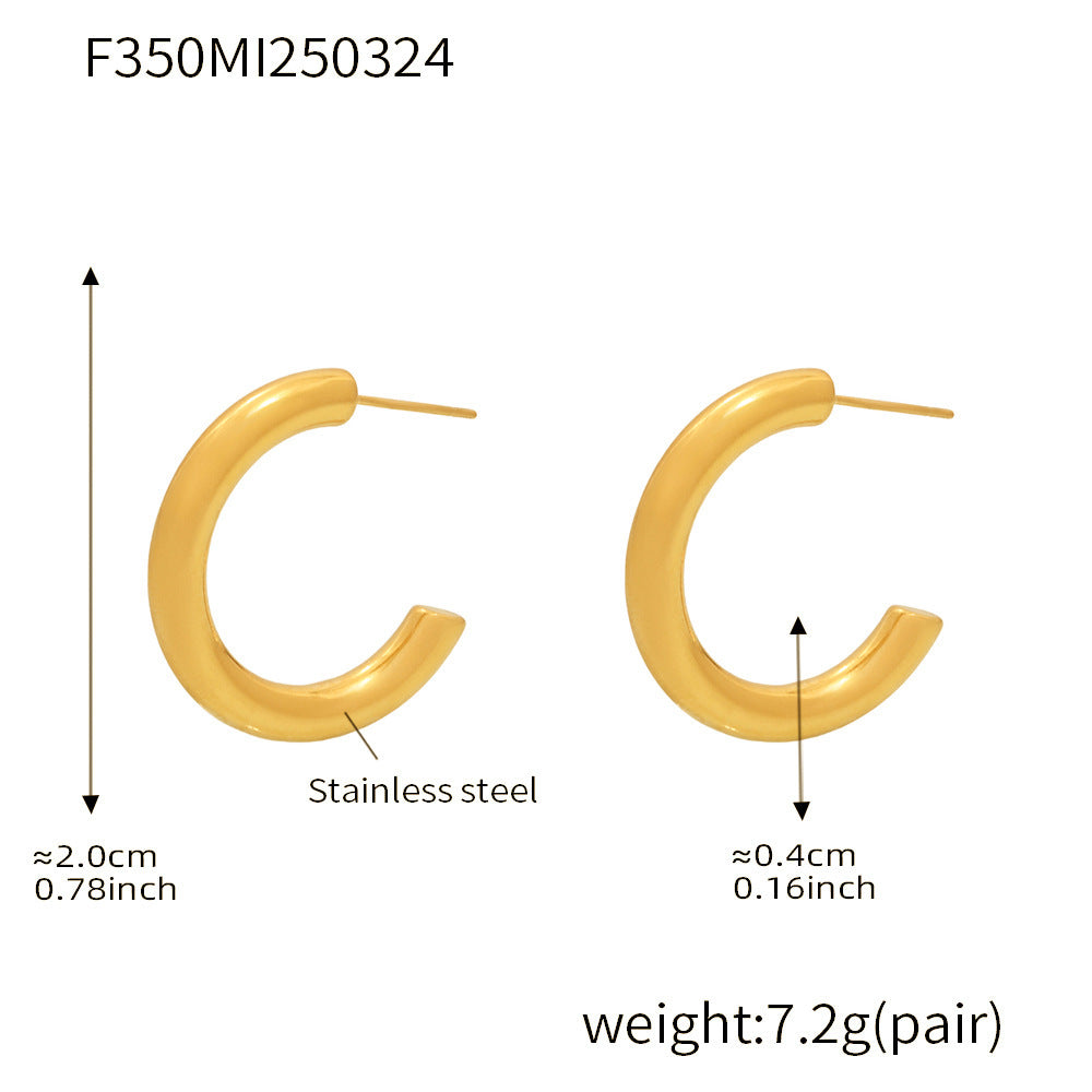 18K Gold-Plated Rounded Hoop Earrings