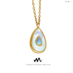 Teardrop Inlay Pendant Necklace