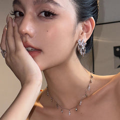 Marielle Organic Pavé Tassel Drop Earrings