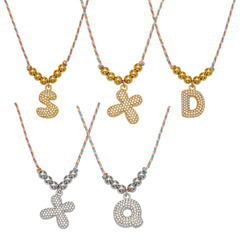 Cubic Zirconia Initial Pendant Necklace