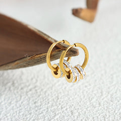 Stone Accent Multi-Ring Hoop Earrings