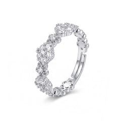 Camille Pavé Floral Adjustable Ring