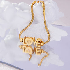 18K Gold-Plated LOVE Heart Bracelet