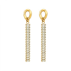 Cubic Zirconia Fine Chain Tassel Earrings
