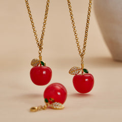 18K Gold-Plated Cherry Pendant Necklace & Pendant