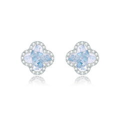 Nadine Asymmetric Crystal Clover Stud Earrings