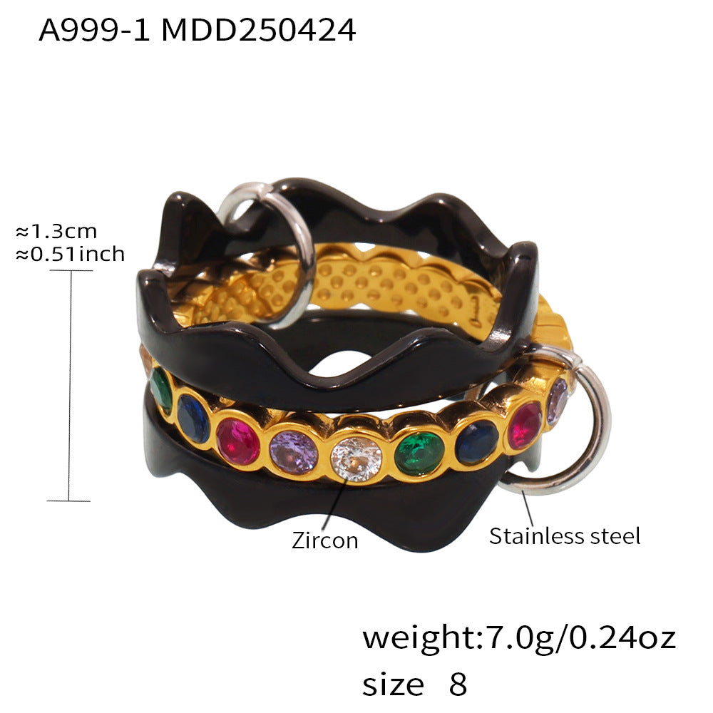 Cubic Zirconia Multi-Line Ring Designs