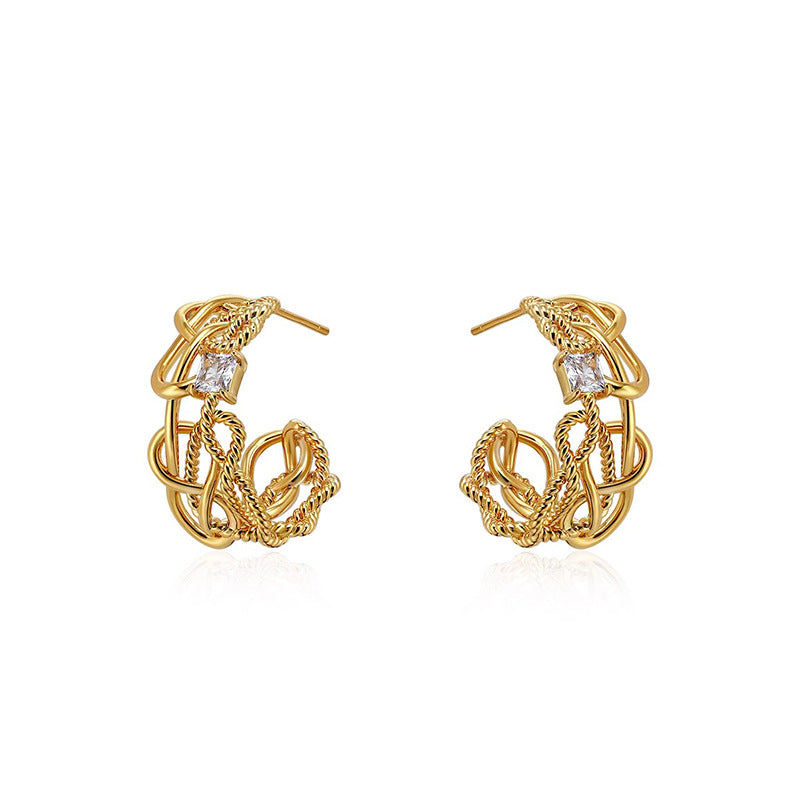 Nicolette Vintage-Inspired Pavé Hoop Earrings No. 040955
