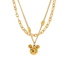 18K Gold-Plated Mouse-Head or Geometric Necklace