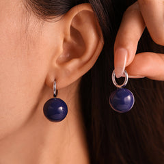 Polished or Enamel Ball Drop Earrings