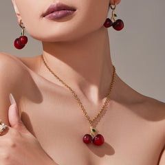 Resin Cherry Necklace or Earrings