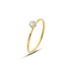 Minimal Clear-Stone Stainless Steel Ring