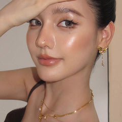 Nadine Dainty Pavé Butterfly Drop Earrings