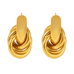 Wrapped Circle Stainless Steel Stud Earrings