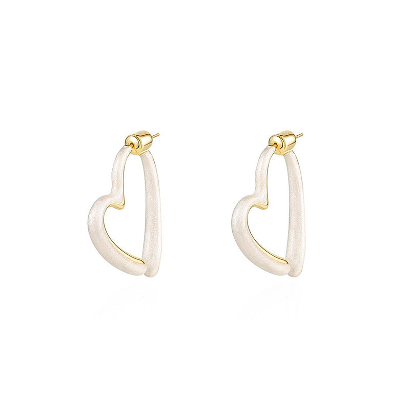 Nadine Vintage-Inspired Enamel Heart Stud Earrings