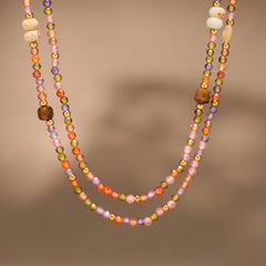 Multicolor Faceted Cubic Zirconia Beaded Necklace