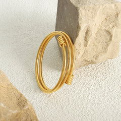 Layered Snake Chain Bangle Bracelet
