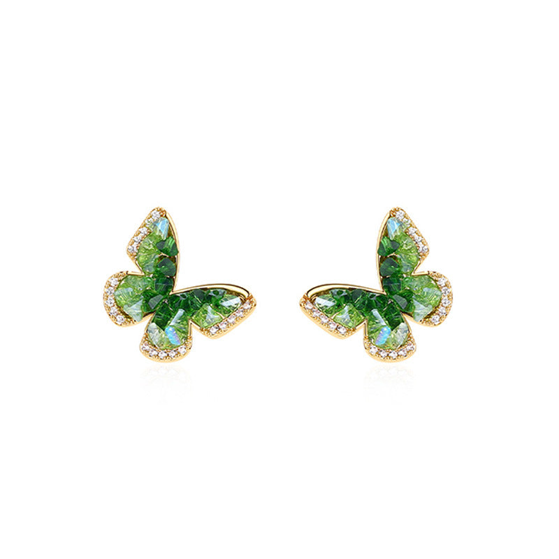 Marielle Minimalist Crystal Butterfly Stud Earrings