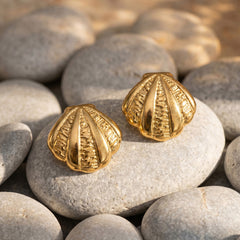 Textured Shell Stud Earrings