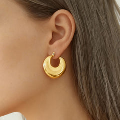 18K Gold-Plated Sculptural Heart Hoop Earrings