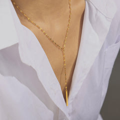 Open Circle or Bar Lariat Necklace