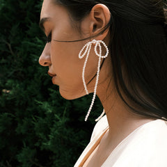Nadine Vintage-Inspired Pearl Bow Stud Earrings