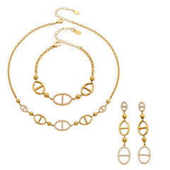 Cubic Zirconia Open Oval Link Jewelry