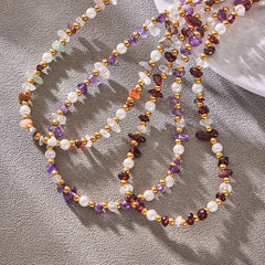 Natural Stone Bead Necklace or Bracelet