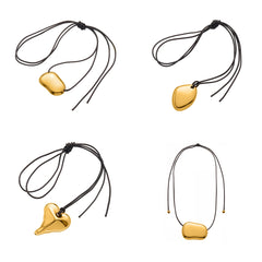 Long Cord Sculptural Pendant Necklace Designs