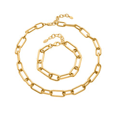 18K Gold-Plated Bold Paperclip Necklace or Bracelet