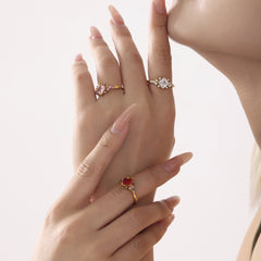 Square Cubic Zirconia Accent Ring
