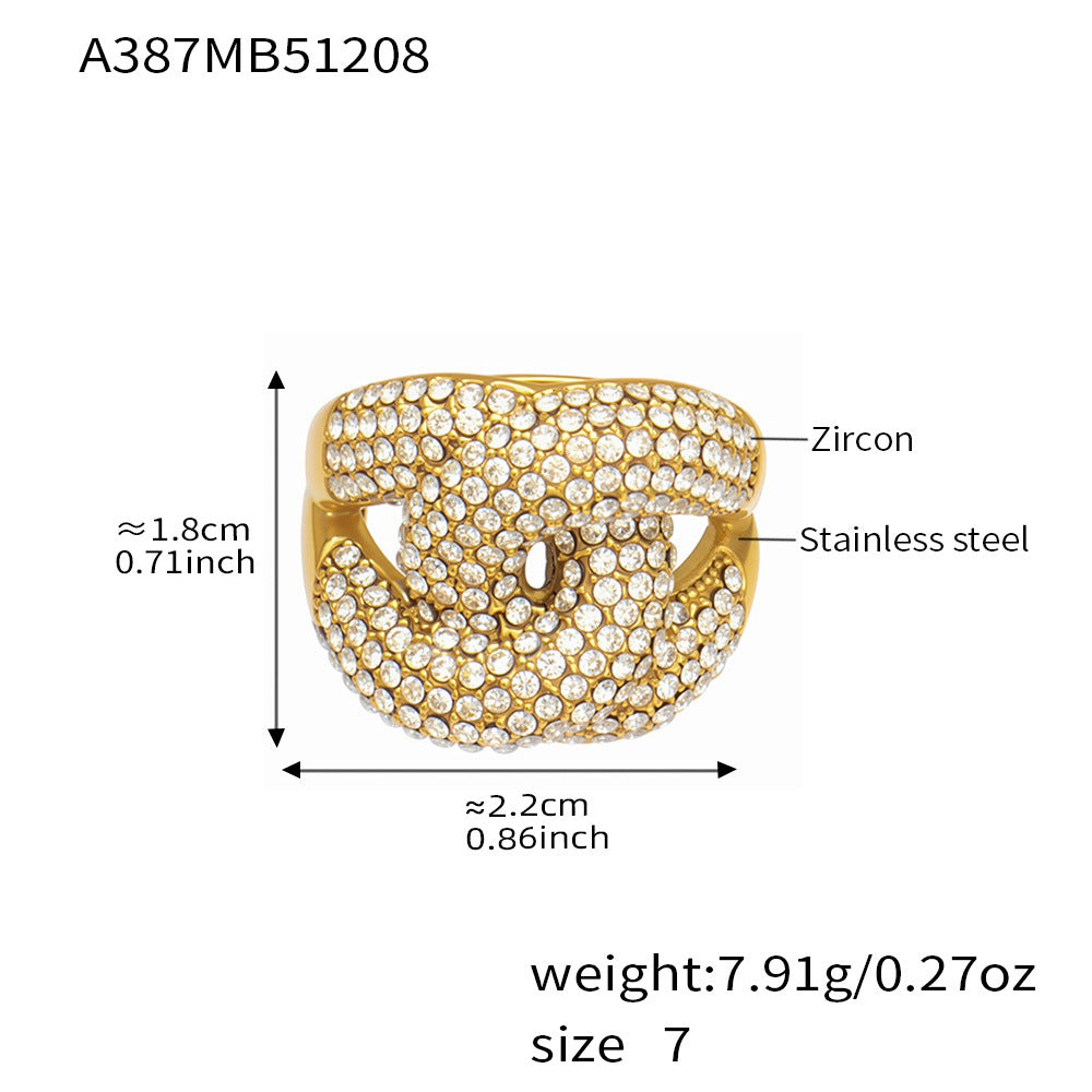 Cubic Zirconia Sculptural Open Ring Designs