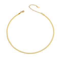 Gold-Tone Flat Snake Chain Necklace