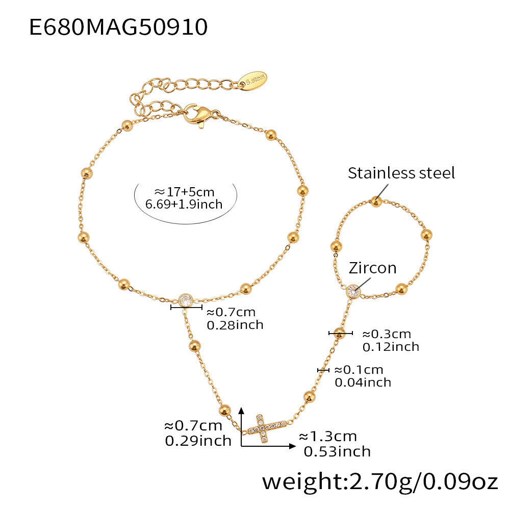 18K Gold-Plated Cubic Zirconia Hand Chains