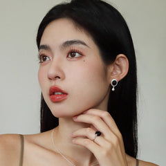 Nadine White Mother-of-Pearl Teardrop Drop Earrings