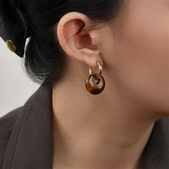 Nicolette Vintage-Inspired Tiger-Eye Stud Earrings No. 357115