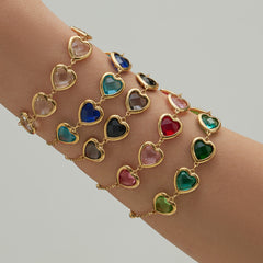 18K Gold-Plated Faceted Glass Heart Jewelry