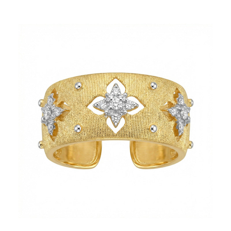 Marielle Vintage-Inspired Pavé Clover Adjustable Ring